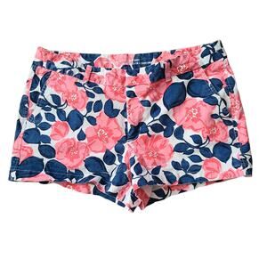 GAP Khakis City 3‎ Inch Short with Pockets Pink Blue Floral Women's Size 14